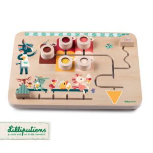 DREWNIANA TABLICA LABIRYNT SENSORYCZNY LODZIARNIA 18 M+