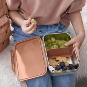 LUNCHBOX ZE STALI NIERDZEWNEJ HAPPY PRINTS KARMELOWY