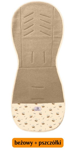 WEŁNIANA WKŁADKA DO SPACERÓWKI BEŻOWE PSZCZOŁY